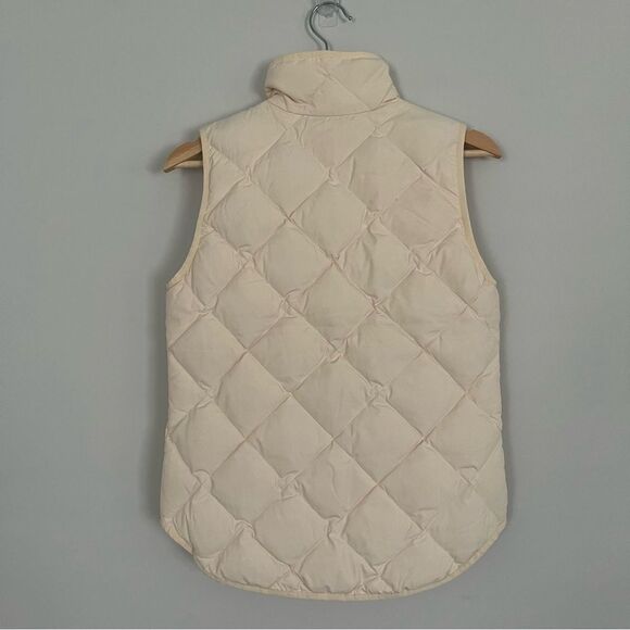 J. Crew Factory Down Cream Quilted Puffer Vest, Size XXS - Picture 3 of 13